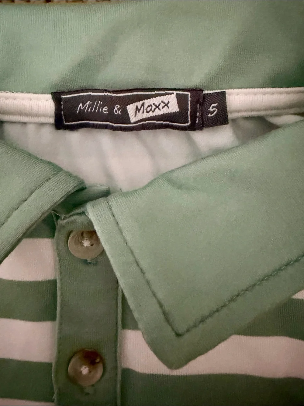 Light Green & White Striped Kids Boys Polo Shirt - Classic Casual